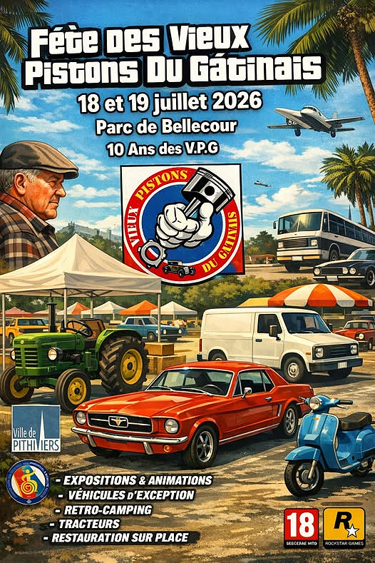 Affiche officiel pour Les Vieux Pistons du Gâtinais